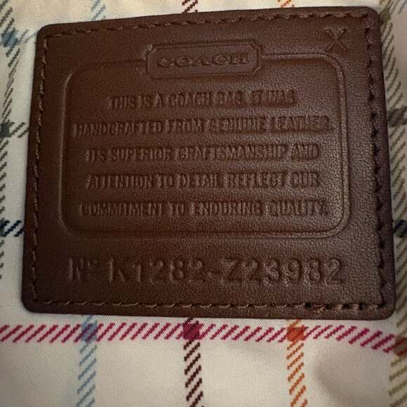 Coach Brown Pebbled Leather Shoulder Tote Patent Trim Zip Bag - Picture 6 of 9